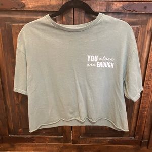 Maya Angelou, XL, green crop top